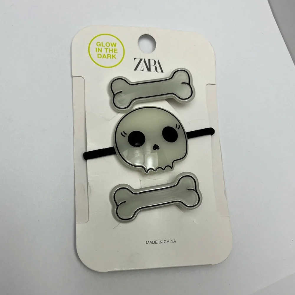 NWT ⚜️🖤⚜️ ZARA Cute Halloween Glow in the Dark Hair Accessories Set of 3